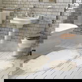 Set covorase de baie 2 piese, Alanur Home, Zara Ç, Poliester, Crem