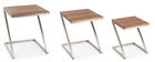Set 3 masute de cafea Osbert, Bizzotto, 45x45x53 cm, inox/lemn de salcam