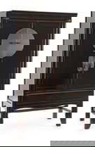 Bufet Jinan, Bizzotto, 108x48x174 cm, lemn de ulm, negru