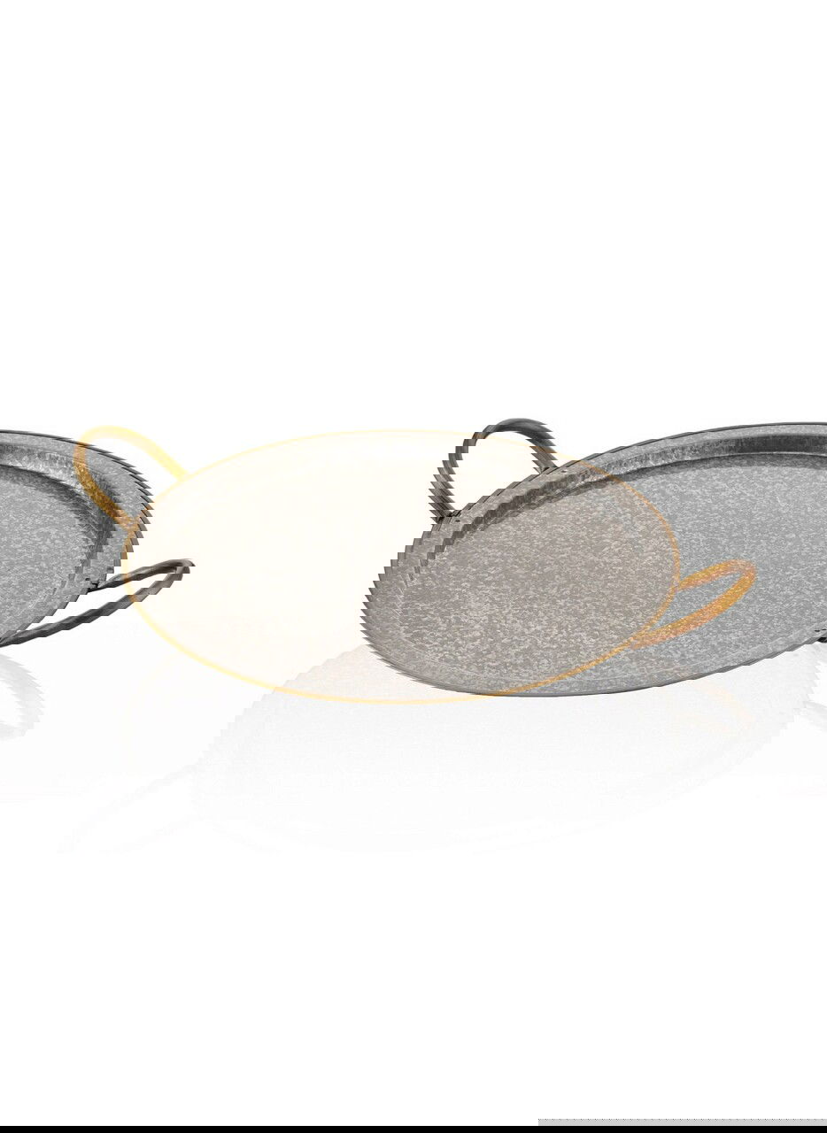Tava pentru servire, Mia - Kitchenware, 280TMA1793, 100% GALVANIZAT / , Dimensiune: 40 x 51 x 4 cm, Gri / Auriu