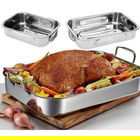 Set 3 tavi de copt din inox Roasting, Excellent Houseware, 36x27x6 cm, argintiu