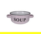 Bol Soup v2, Excellent Houseware, 18x13x6.5 cm, 490 ml, ceramica, roz deschis