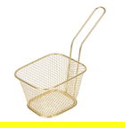 Cos servire cartofi prajiti, Excellent Houseware, 20x9x10 cm, otel cromat, auriu