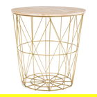 Masuta de cafea Scandi, Homla, 39x38 cm, metal/lemn, auriu