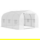 Outsunny Seră Tunel pentru Grădină cu 6 Ferestruici și Ușă Rulantă, Seră pentru Grădină din Oțel, 3,5x3x2 m, Alb | Aosom Romania