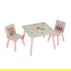 Set birou cu 2 scaune Pink Forest, U-Grow, 60x60x44 cm, MDF/Pine, multicolor