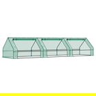 Outsunny Seră pentru Grădină Impermeabilă și Rezistentă la UV cu 3 Ferestre Rulante, 400x100x80 cm, Verde | Aosom Romania