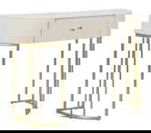 Consola Sharon, Mauro Ferretti, 100x40x75 cm, lemn de pin/MDF/metal, alb/auriu