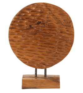 Sculptura decorativa Coin, Mauro Ferretti, 30x15.5x40 cm, tec reciclat, lucrat manual, model unicat, maro