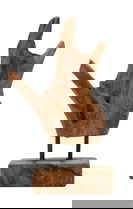 Sculptura decorativa Akar, Mauro Ferretti, 20x11x34 cm, tec reciclat, lucrat manual, model unicat, maro