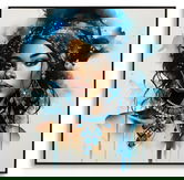 Tablou decorativ Altea-B, Mauro Ferretti, 82x82 cm, metal/lemn de brad/canvas, multicolor