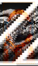 Tablou decorativ Bully-A, Mauro Ferretti, 42.5x82.5 cm, metal/lemn de brad/canvas, multicolor
