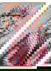 Tablou decorativ King-A, Mauro Ferretti, 82x122 cm, metal/lemn de brad/canvas, multicolor