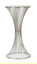 Masuta inalta Funnel, Mauro Ferretti, 50x50x100 cm, fier/marmura, argintiu