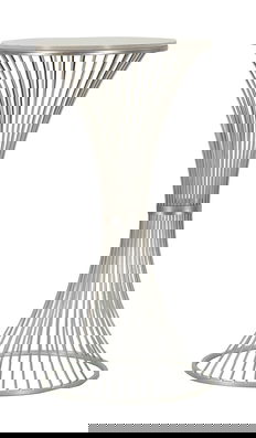Masuta inalta Funnel, Mauro Ferretti, 50x50x100 cm, fier/marmura, argintiu