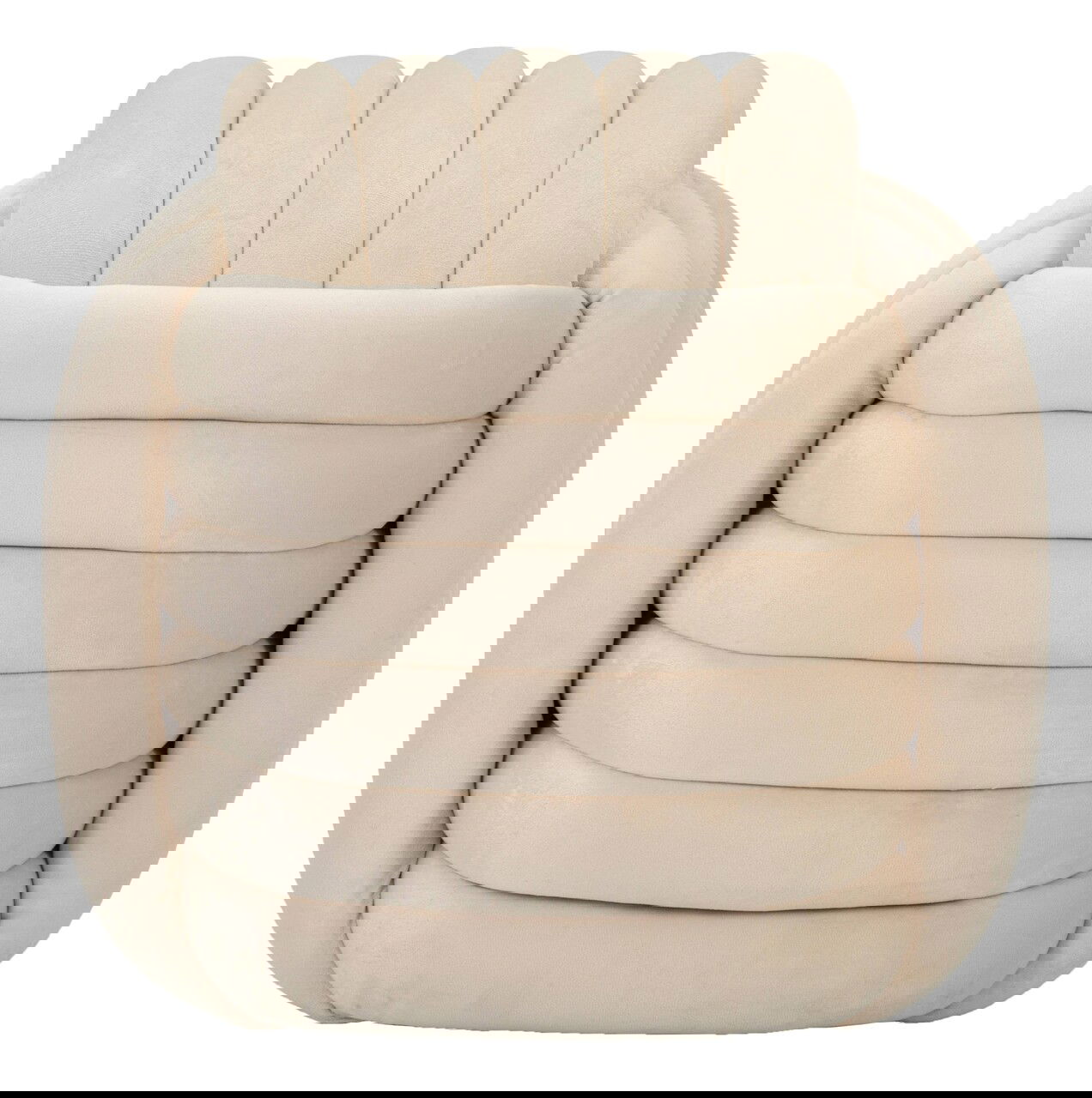 Taburet Softy, Mauro Ferretti, 45x45x45 cm, MDF/catifea din policoton, crem