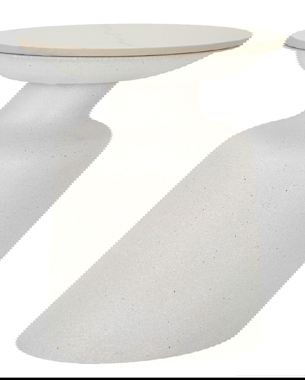Masuta de cafea White Fush, Mauro Ferretti, 40x40x47 cm, fier/ceramica, alb