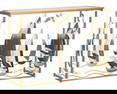Consola Vele, Mauro Ferretti, 108x37x80 cm, fier/MDF/oglinda, multicolor