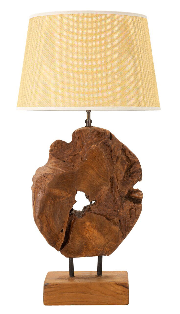 Lampa de masa Kepala, Mauro Ferretti, 1 x E27, 40W, 35x69 cm, tec reciclat, lucrat manual, model unicat, maro