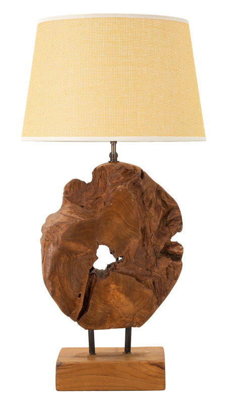 Lampa de masa Kepala, Mauro Ferretti, 1 x E27, 40W, 35x69 cm, tec reciclat, lucrat manual, model unicat, maro