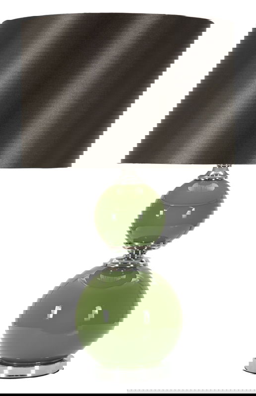Lampa de masa Eva, Mauro Ferretti, 1 x E27, 40W, 38x65 cm, sticla/fier/catifea, verde/gri