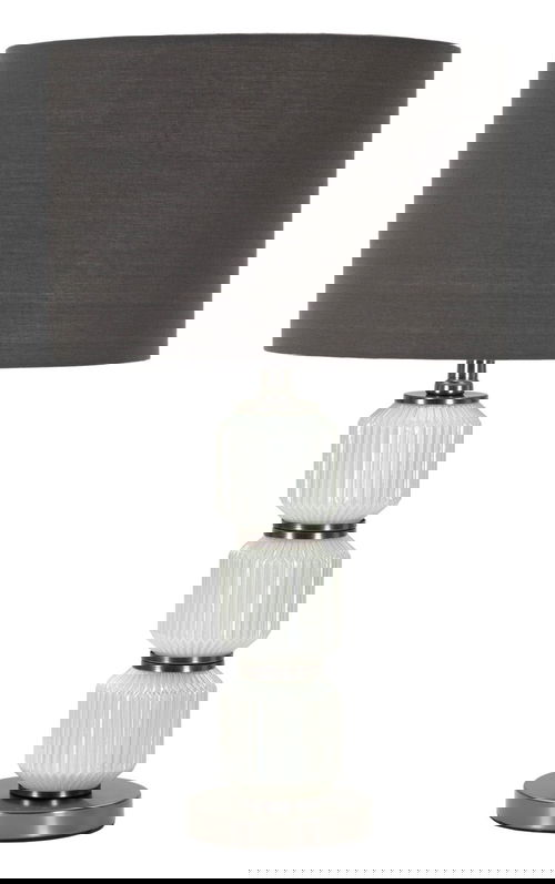 Lampa de masa Bright, Mauro Ferretti, 1 x E27, 40W, 32.5x57 cm, sticla/fier/catifea, alb/gri