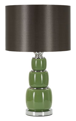 Lampa de masa Eva, Mauro Ferretti, 1 x E27, 40W, 33x57 cm, sticla/fier/catifea, alb/gri