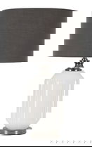 Lampa de masa Brighty, Mauro Ferretti, 1 x E27, 40W, 37.5x65 cm, sticla/fier/catifea, alb/gri