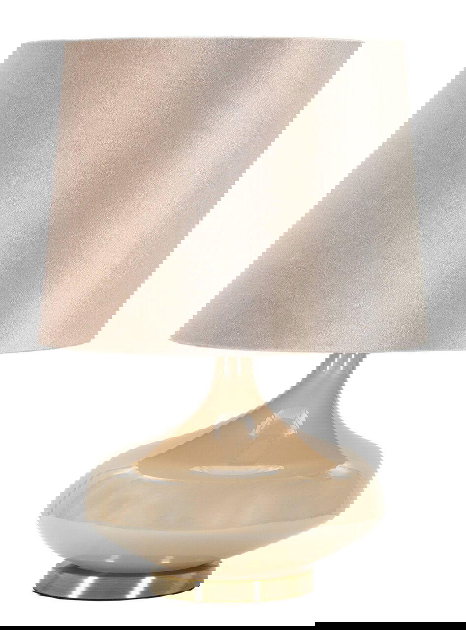 Lampa de masa Perly, Mauro Ferretti, 1 x E27, 40W, 35x50.5 cm, sticla/fier/catifea, perla