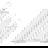 Set 3 felinare White, Mauro Ferretti, 22x18x66 cm, fier/sticla, alb
