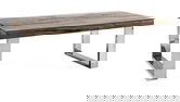 Masuta de cafea Stanton, Bizzotto, 110x60x40 cm, lemn reciclat/sticla temperata/inox