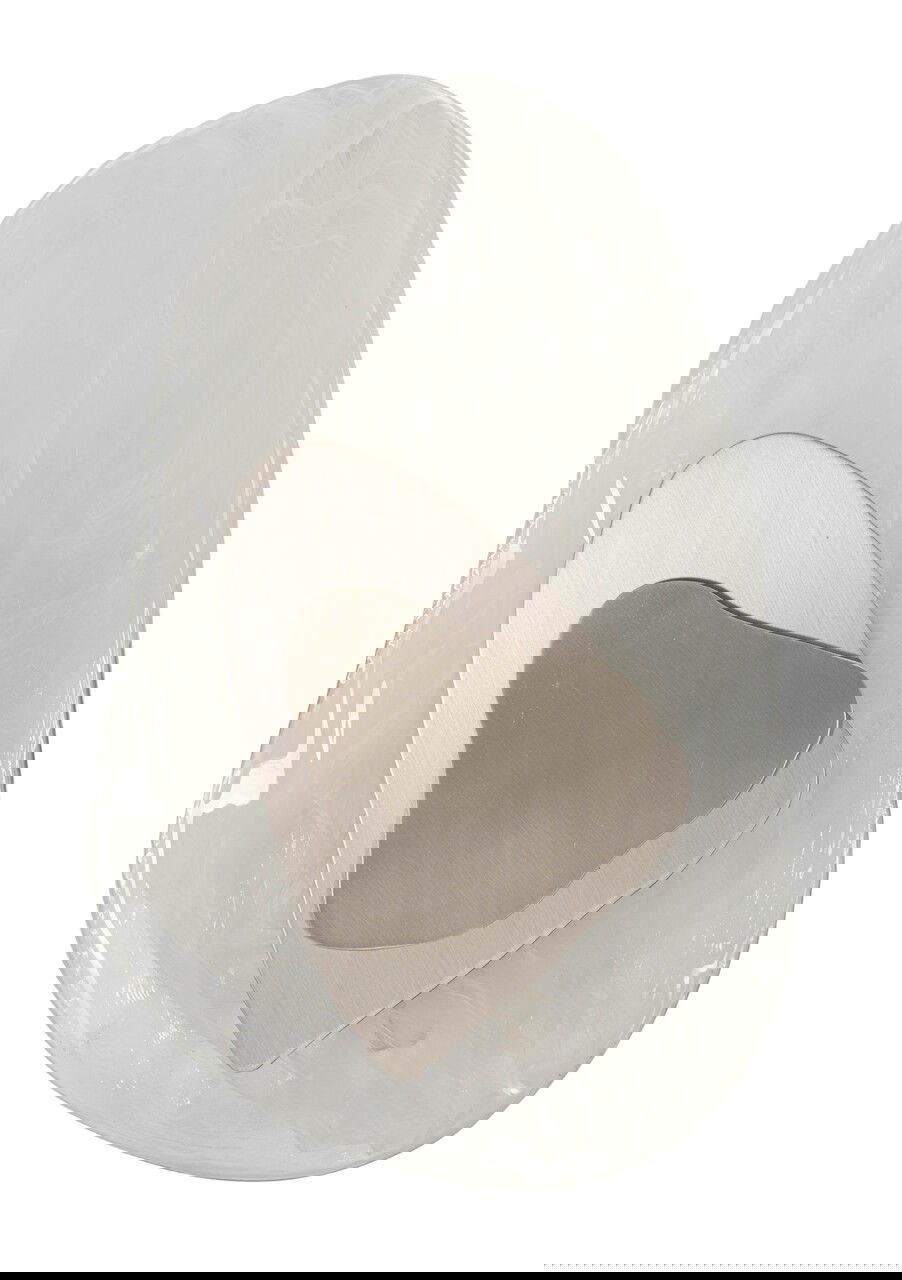 Aplica de perete Ocean, Mauro Ferretti, 1 x E14, 40W, 21x8x32 cm, sticla/fier, argintiu/alb