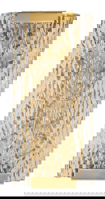 Aplica de perete Oblin, Mauro Ferretti, 2 x E14, 40W, 36x15x10 cm, sticla/fier, auriu/natural