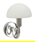 Aplica de perete Lovy, Mauro Ferretti, 1 x E14, 40W, 23x15x22 cm, sticla/fier, argintiu/alb