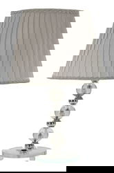 Lampa de masa Tolly, Mauro Ferretti, 1 x E27, 40W, 30x48 cm, metal/sticla/textil, argintiu