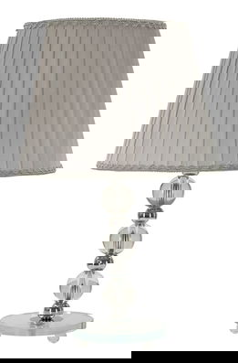 Lampa de masa Tolly, Mauro Ferretti, 1 x E27, 40W, 30x48 cm, metal/sticla/textil, argintiu