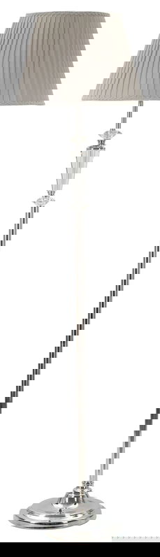 Lampadar Silvery, Mauro Ferretti, 1 x E27, 40W, 40x40x164 cm, metal/sticla/textil, argintiu