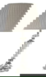 Lampa de masa Silvery, Mauro Ferretti, 1 x E27, 40W, 30x56 cm, metal/sticla/textil, argintiu