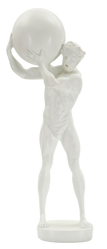 Statueta / figurina decorativa Atlas, Mauro Ferretti, 18x12.5x50 cm, polirasina, alb