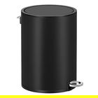 Cos de gunoi cu pedala 3L, Vasagle, 23.8x18.8x25.7 cm, otel/plastic, negru