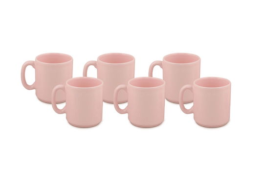 Set cani, Kütahya Porselen, 710KTP1763, 100% FĂMÂNT FINE / , Cană: 8 x 8 x 10 cm / 300 cc (6 bucăți), Roz