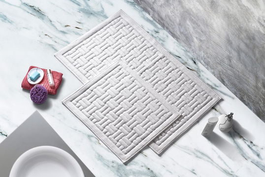 Set covorase de baie 2 piese, Alanur Home, Cottonkt 000010, Bumbac, Crem