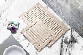 Set covorase de baie 2 piese, Alanur Home, Cottonkt 000055, Bumbac, Crem