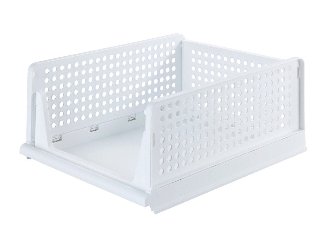 Set 2 cosuri depozitare Maximex, Foldable, 33.5x43x18.5 cm, polipropilena, alb