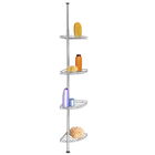 Etajeră de colț pentru baie Telescopic, Wenko, 20x20x56-275 cm, inox, argintiu lucios