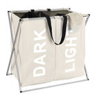 Cos pentru rufe Duo, Wenko, 59x38x57 cm, poliester, bej/negru