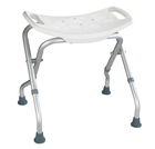 Scaunel pentru baie Secura, Wenko, 53.5x40-46.5x44.5-48 cm, aluminiu/plastic/cauciuc, alb/gri