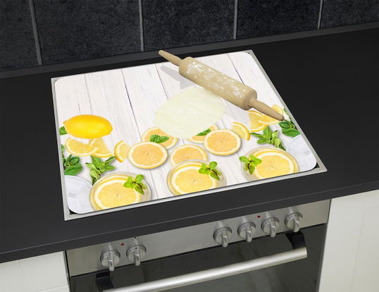 Protectie perete bucatarie Lemons, Wenko, 56x50x0.5 cm, sticla/silicon, multicolor