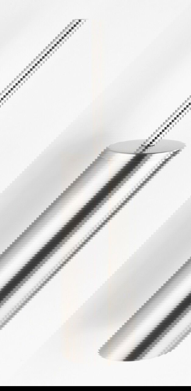 Perie pentru toaleta cu suport Orea, Wenko, 9x40.5 cm, inox/polipropilena, argintiu mat