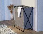 Cos pentru rufe Trio XL, Wenko, 69x37x76 cm, poliester/polietilena, gri/negru